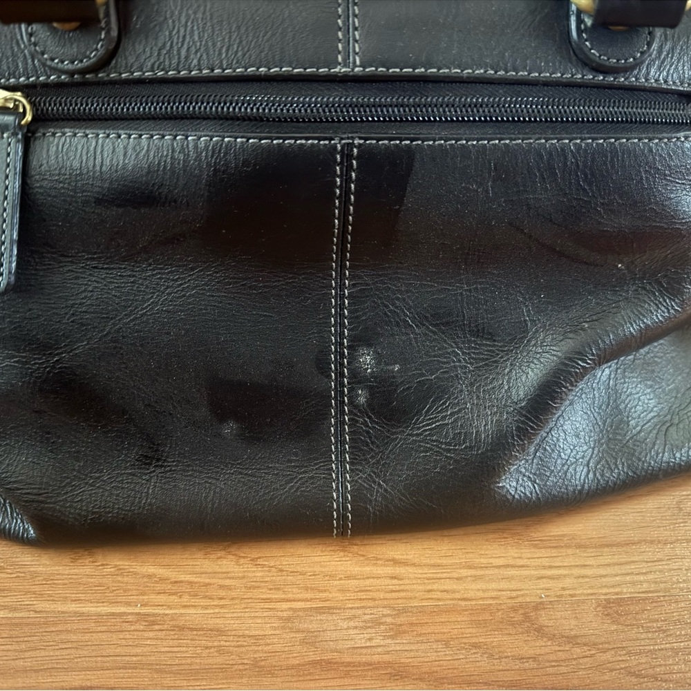 Vintage ETIENNE AIGNER Herringbone Leather Satchel Handbag Doctor Bag 80s 90s - Picture 8 of 14